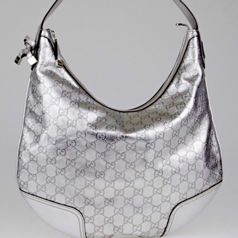 Gucci Silver Hobo Bag